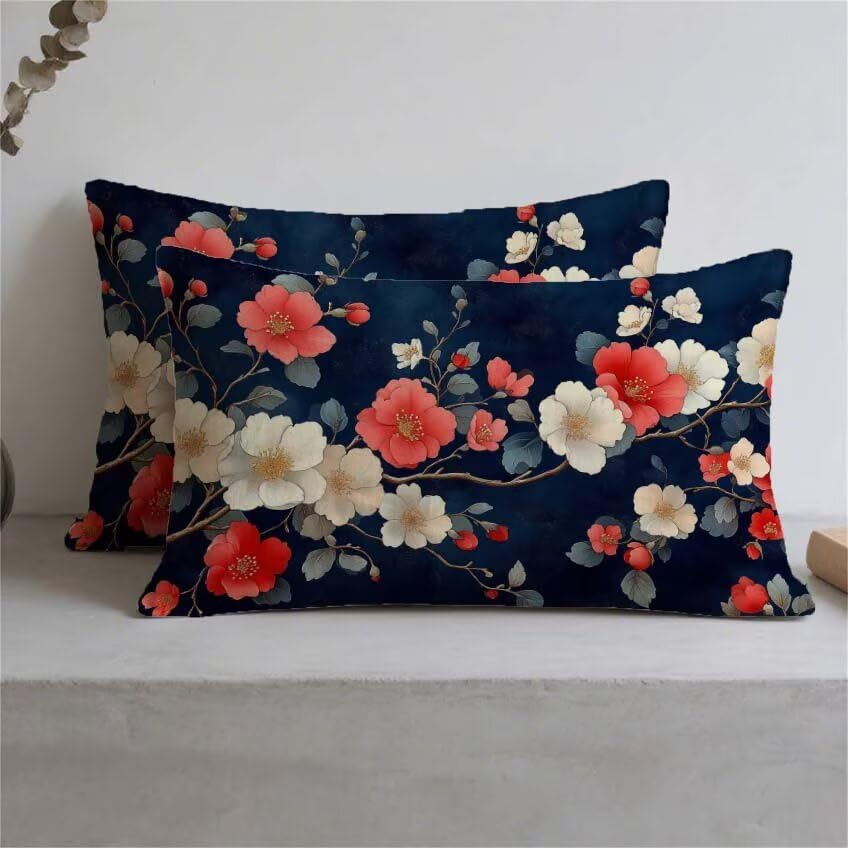 Housse de coussin violette imperméable 80x100 cm fleur M-778 - 3