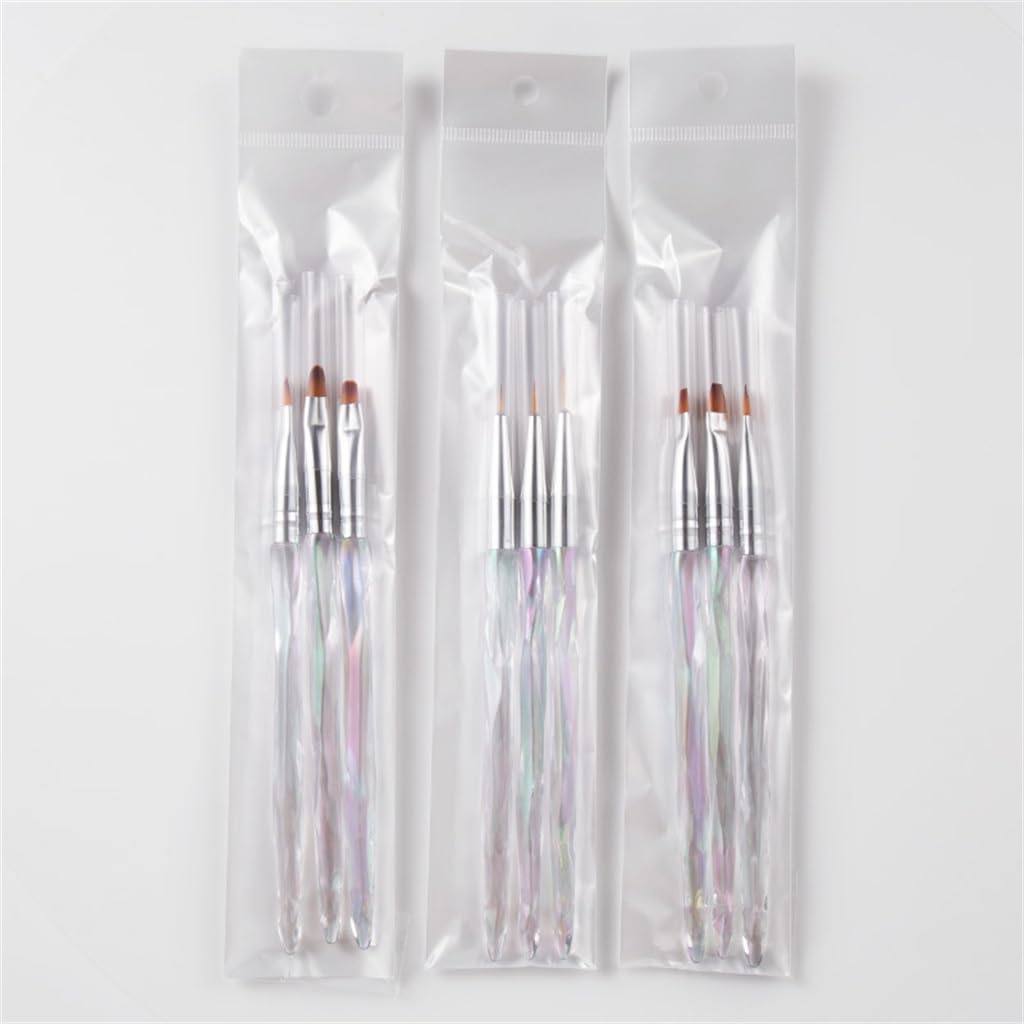 Gradient Ice Pole Nail Pen Crystal Pen Thread Pen Curl Brush Crystal Light Therapy Pen Nail Set