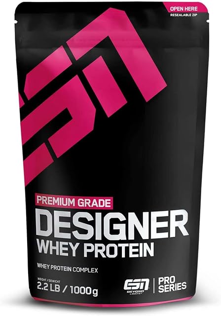 ESN Designer Whey Protein, Jogurt Brezoskwiniowy, 1000g, Białko w proszku na budowę mięśni