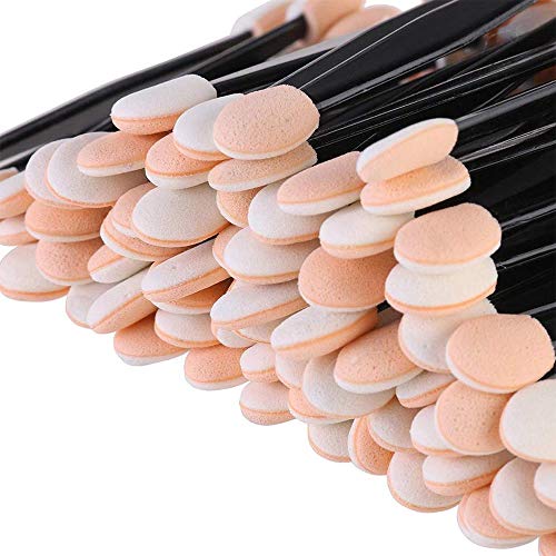 Preisvergleich Produktbild AMACOAM Lidschattenpinsel Schwamm Einweg Lidschatten Applikatoren Lidschatten Pinsel Klein Doppelseitig Bürsten Dual Ended Ovale Make up Applikator Sponge Gespitzte 100 Stück 7,6 cm