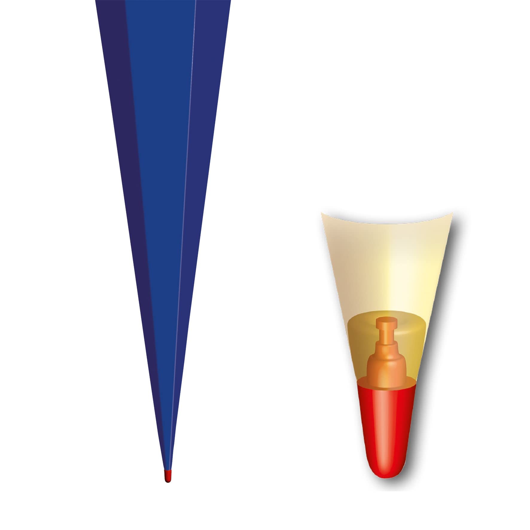 ROTH XXL-Bastelschultüte 100 cm ultramarinblau sechseckig - extra stabil durch Rot(h)-Spitze mit Tüll-Verschluss