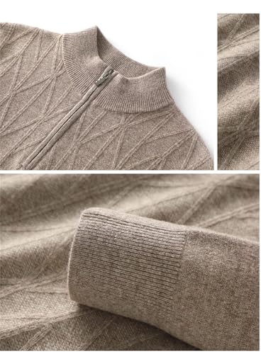Men's Winter Wool Warm Zipper Sweater Half High Neck Sweater2