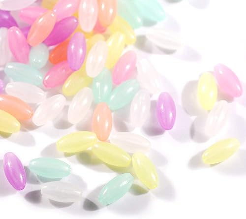 Miniatura 8 de Hisenlee - Cuentas UV para hacer pulseras (500 unidades), diseño de corazón redondo con forma de estrella ovalada y cilíndrica que brilla en la