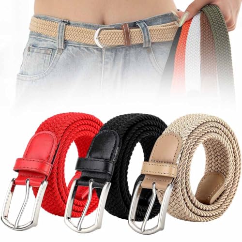 Men Women Multicolored Elastic Stretch Braided Belt, Canvas Elastic Fabric Woven Stretch Multicolored Braided Belts for Men/Women/Junior3