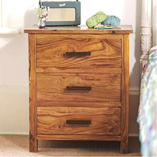 DRIFTINGWOOD Solid Sheesham Bedside Tables | Wooden Bed Side Tabl...