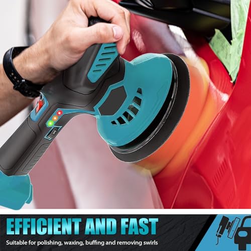 Cordless Car Buffer Polisher with 2PCS 3.0Ah Batteries 6 Inch Portable Polishing Waxer Kit 6 Variable Speed 6800RPM Orbital Polisher Power Polisher for Car Detailing Polishing Waxing 3 Cordless Car Buffer Polisher with 2PCS 3.0Ah Batteries 6 Inch Portable Polishing Waxer Kit 6 Variable Speed 6800RPM Orbital Polisher Power Polisher for Car Detailing Polishing Waxing - Image 3