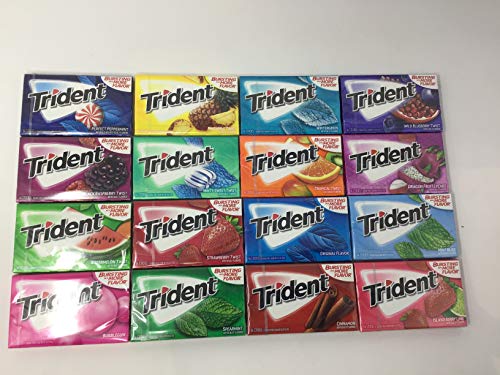 TRIDENT Sugar Free Gum Variety Assortment 16 Pack (16 Flavors)