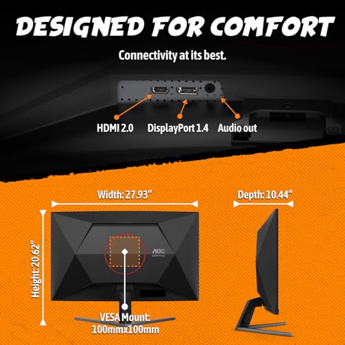 Image of AOC 32 Inch Curved Gaming Monitor FHD 260Hz Overclocked VA 0.3ms, C32G42ZE | 1920x1080 Computer Monitor, 240Hz Native / 260Hz OC, Adaptive-Sync, DP 1.4, HDMI 2.0, Console Ready, 3-Year Zero-Bright-Dot