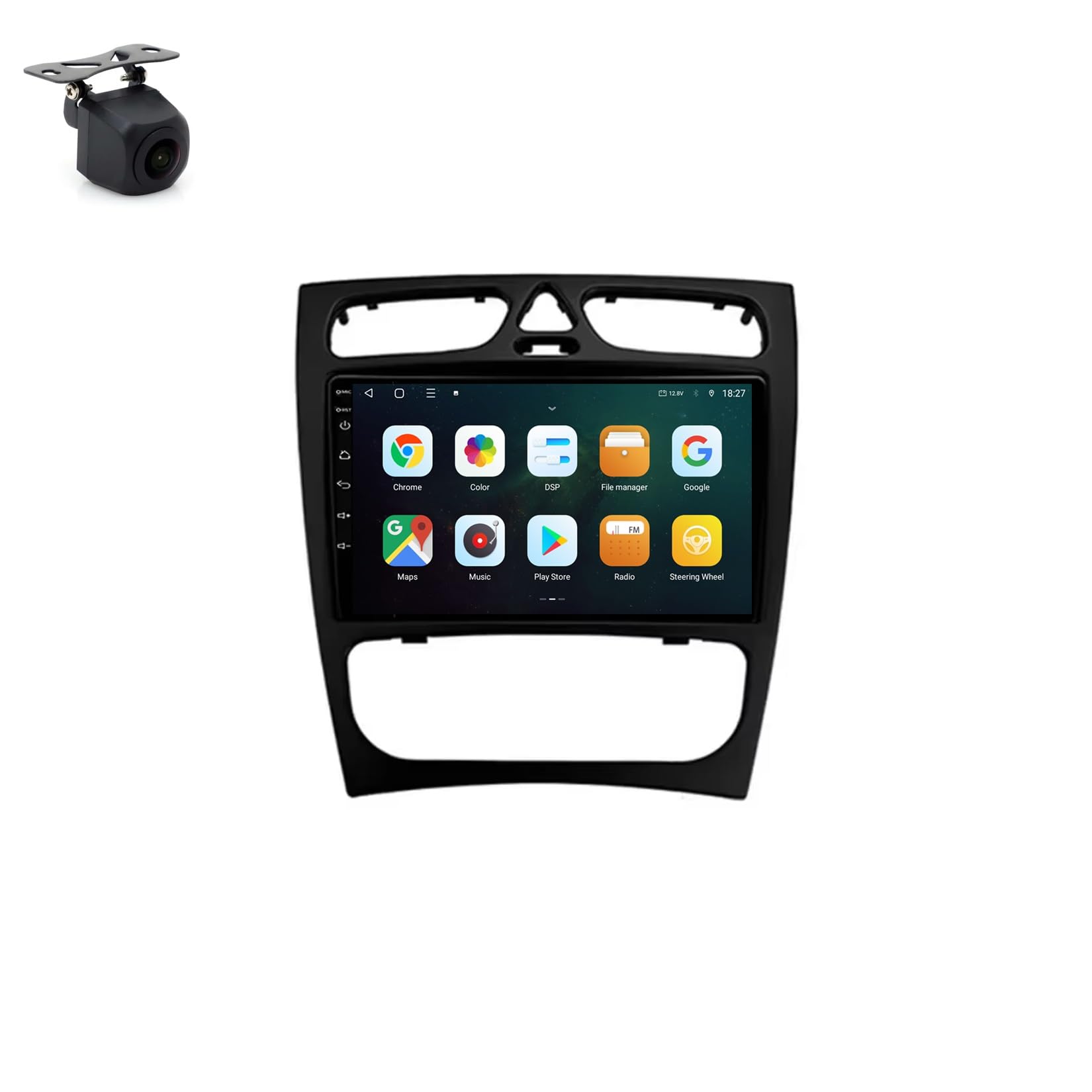 Android 9 Inch Touchscreen Car Radio Stereo for Mercedes Benz C Class S203 CL203 W203 2000-2004 with Carplay Android Auto GPS Navigation with BT WiFi USB Mirror Link FM Auto Parts(1+32G)