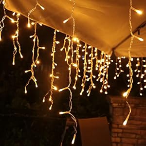 Lichtsnoer voor buiten, 10 m, 400 leds, met timer, IP44 waterdicht, 8 modi, voor binnen en buiten, Kerstmis, slaapkamer, feest, bruiloft, balkon, tuindecoratie (warmwit)