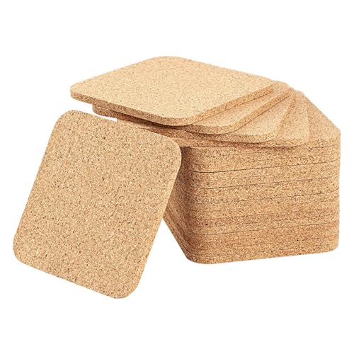 コースター コルク 50/100枚入りコースターおしゃれ 熱マット 丸型 四角 吸水 耐熱 厚手 ドリンク用 コルクコースター コースター 滑り止め 自宅 飲食店 業務用 丸いエッジのコーヒーテーブル用コルクコースター 家の装飾のための暖かい贈り物 再利用