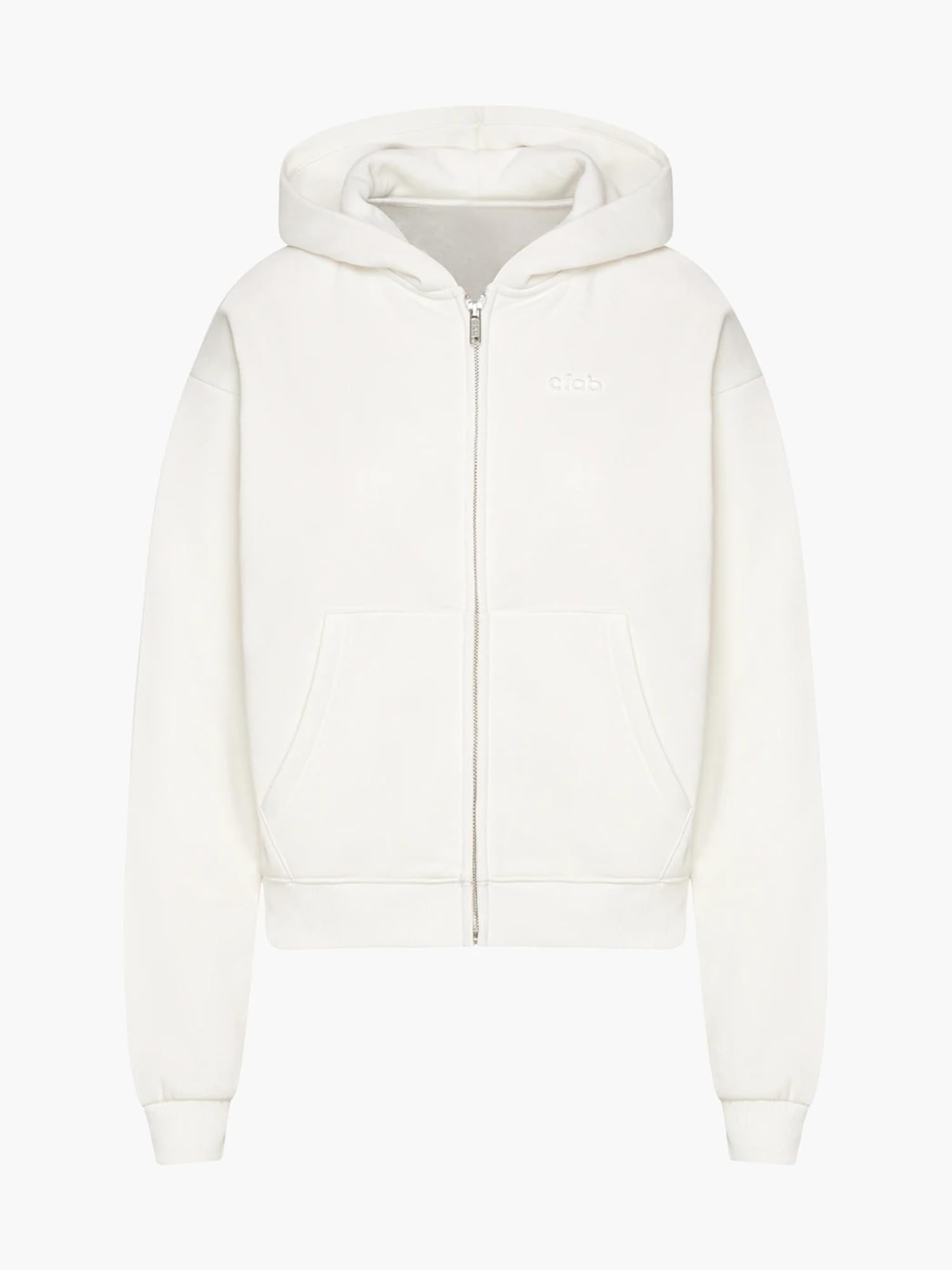 CFab Zip Hoodie Damen, Kapuzenpullover für Damen mit Reißverschluss, Sweatshirt Damen Relaxed Fit mit Kapuze, weicher Pullover Damen mit Taschen, Rippbündchen und geprägtem Logo