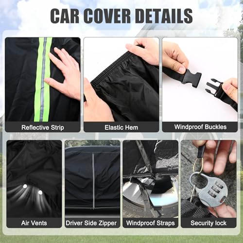 Image of Waterproof Car Cover Compatible with 1978-1983 Datsun 280zx 2 Seater Coupe Accessories, All Weather Classic Car Cover with Inner Cotton&Zipper Door for Snow Rain Protection