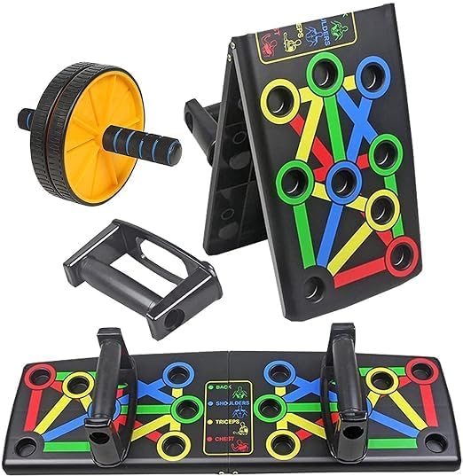 Push-up Board 15in1 Body Building Push Up Rack Board And Ab Wheel Roller Full Body Exercise Gym Equipment Set for Men & Women Home Workout Combo - Pack of 2-image-36