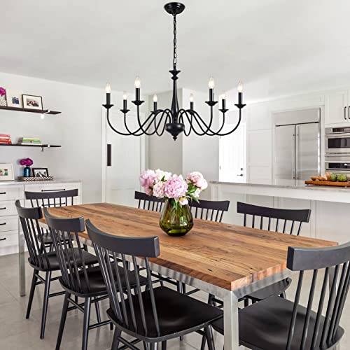 Farmhouse-Chandeliers-for-Dining-Room-Light-Fixtures-8-Lights-Black-Chandeliers-Light-Fixture-Ceiling-Hanging-Rustic-Chandeliers-for-Living-Room-Bedroom-Entryway Farmhouse Chandeliers for Dining Room Light Fixtures 8 Lights Black Chandeliers Light Fixture Ceiling Hanging Rustic Chandeliers for Living Room Bedroom Entryway