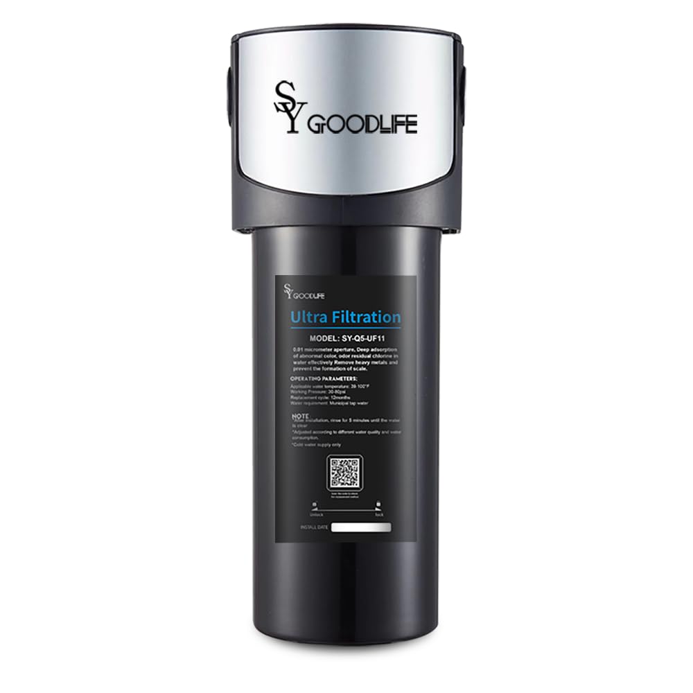 Q5-UF11-NSF/ANSI 42 & 53 Système de filtration d'eau sous évier certifié 0,01 micron, connexion directe au robinet de cuisine, réduction de la baçt, réduit les métaux lourds, le chlore, le