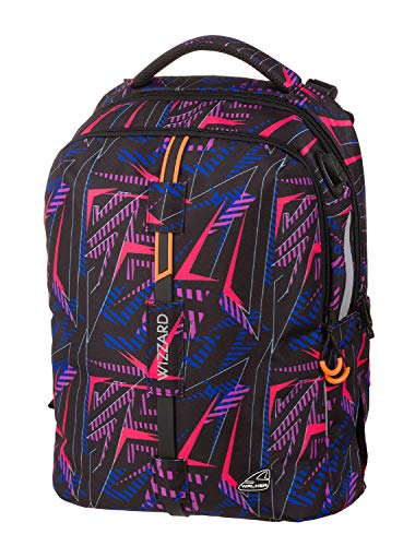 Preisvergleich Produktbild Walker Rucksack Wizzard Elite, Neon Lights, mit 2 Fächern, Laptopfach, Seitentaschen, atmungsaktive Polster, Hüftgurt und Brustgurt, ca. 46 x 32 x 23 cm, 34 Liter