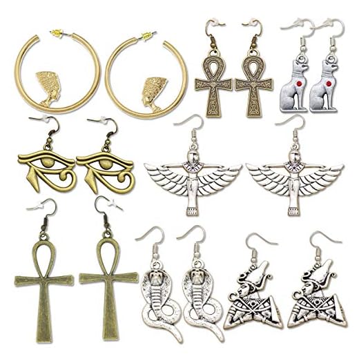 RechicGu Ancient Costume Earrings Set - 8 Pairs