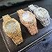ICEDIAMOND CZ Diamond Charm Quartz Wrist Watch, Iced Out Bright Zircon Stones 43mm Calendar Dial Hip Hop Trend Jewelry Watch for Men (White)