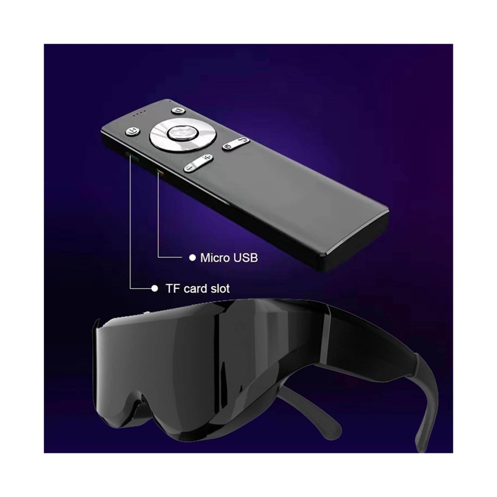 Gafas Inteligentes 3D con Memoria de 256 GB, compatibles con Android, con Pantalla Gigante de 1000 Pulgadas, Auriculares VR con HDMI y Sistema de vídeo Integrado.(Black Color 64GB)