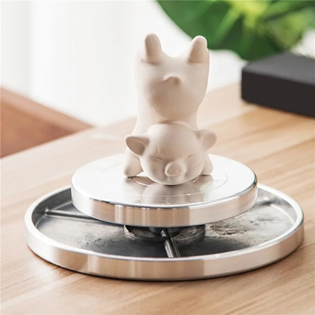 Töpferscheibe Drehteller, Ton-Skulptur, Drehteller, handgefertigt, Modellbasis, doppelseitig, Aluminiumlegierung, Rotationswerkzeuge für Keramik, Ton, Skulptur, Keramik (25 cm unter 15 cm)