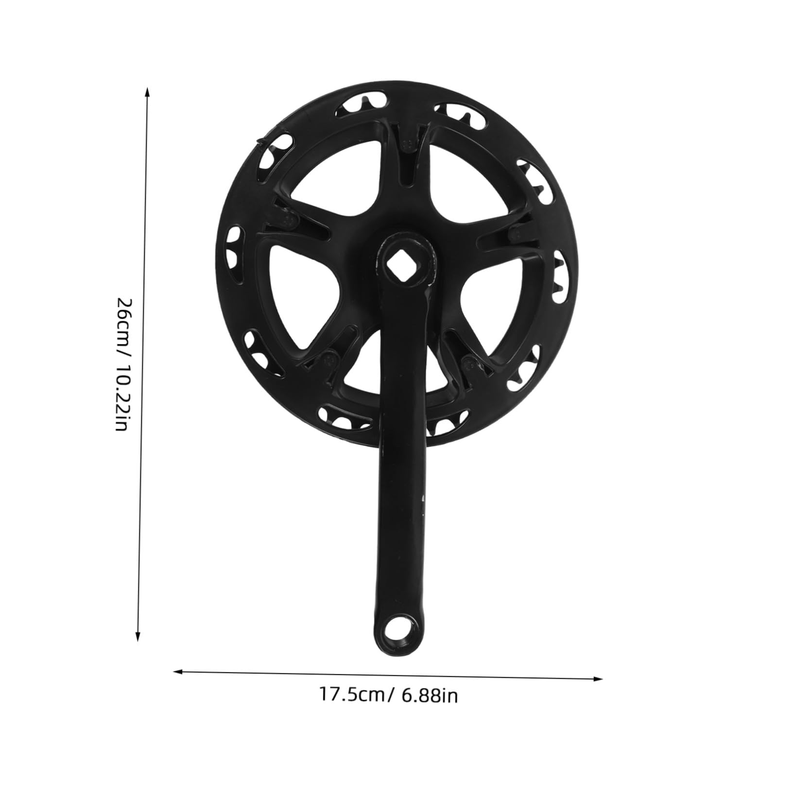 Zerodeko Set di Guarnitura Bici Nero in Acciaio Pedivella e Corona Sostituibile, Resistente per Riparazione Bici