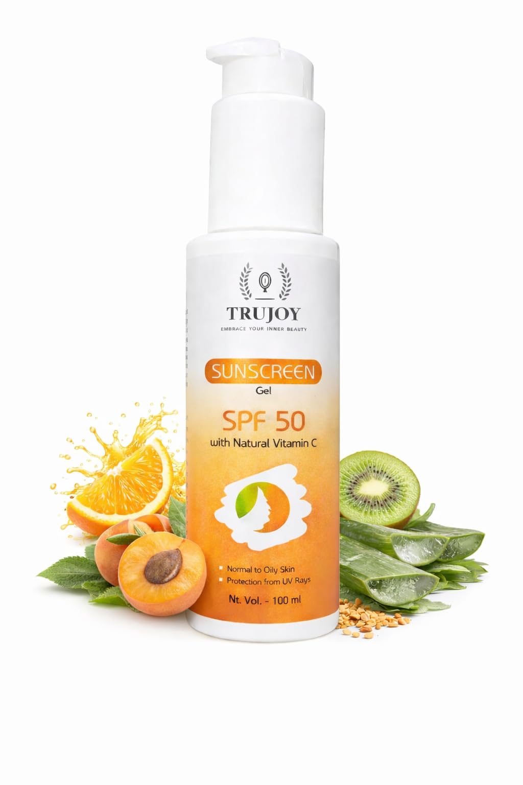TRUJOY Sunscreen SPF 50 PA+++ Gel with Vitamin C, Broad Spectrum UVA/UVB Protection, Oil-Free, Lightweight, Non-Greasy, No White Cast, Daily Use for Face & Body, All Skin Types – 100 ml-picture-43