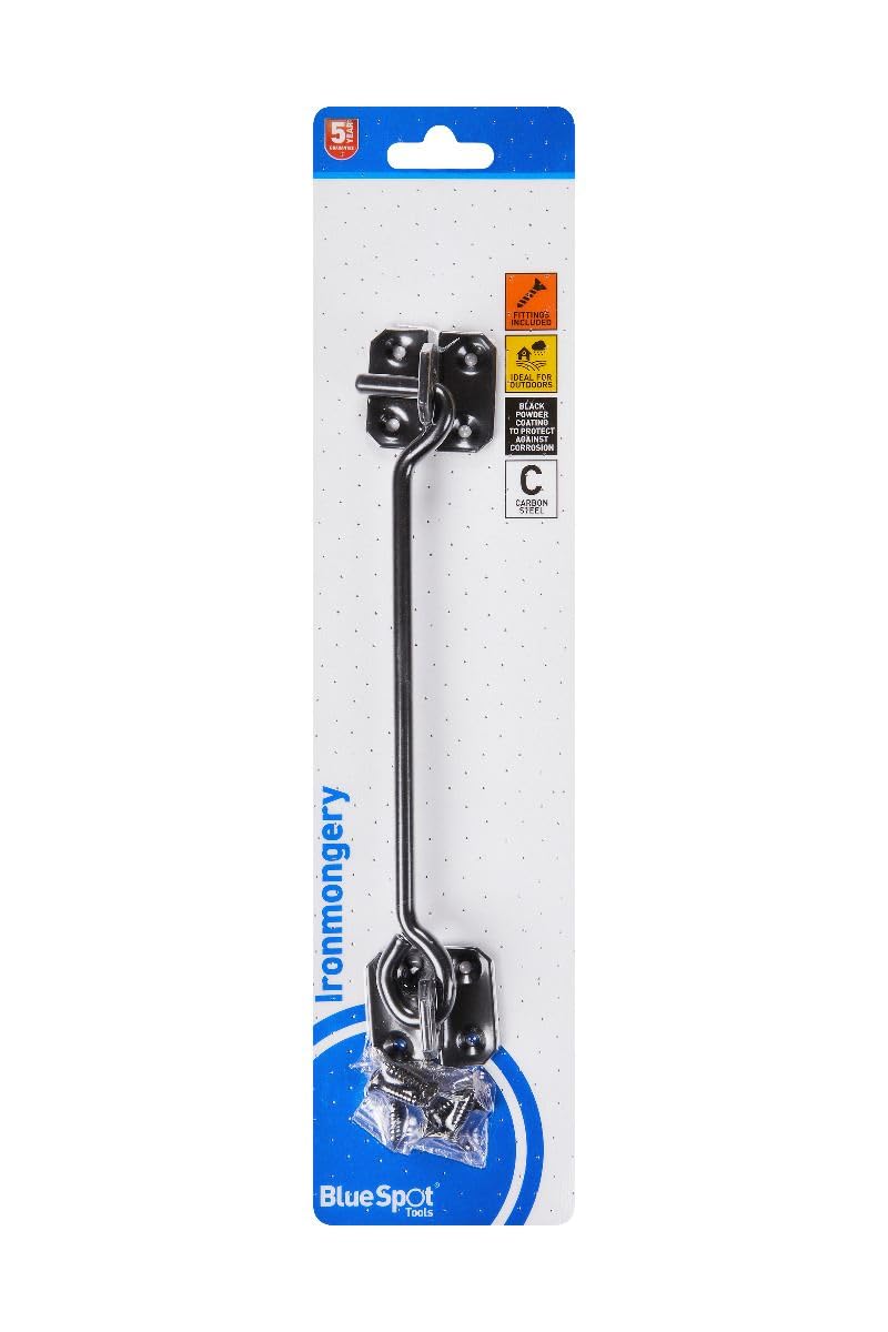 Black Powder Coated 204mm Cabin Hook by Blue Spot Tools