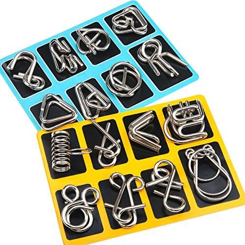 Knobelspiele Capalta Blume 16 Stück Metall Knobelei 3D Brainteaser Puzzle Metallpuzzle Geschenke für Kinder Teenager & Erwachsene