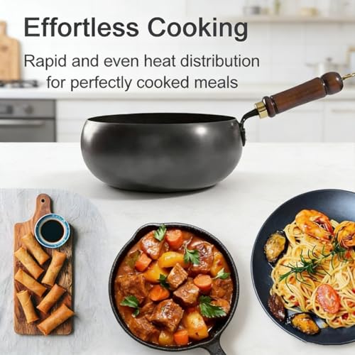 Wok de Hierro Macizo 24 cm con Tapa y Espátula miniatura 2
