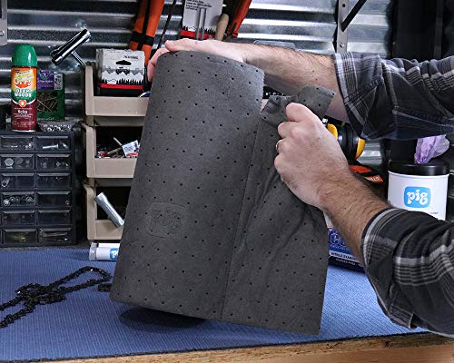 Oil Absorbent Mat Roll for Garage by New Pig | Oil Mats for Garage Floor | Garage Car Mat | Oil Spill Mats | 15" x 50' Roll | Absorbs up to 3.3 Gallons