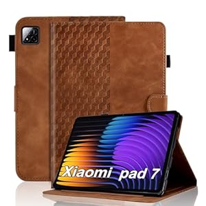 Vkooer Hoesje voor Xiaomi Pad 7/7 Pro 11,2 inch 2024 Premium PU Leren Folio Cover Smart Shell met Auto Sleep/Wake Multi Hoek Kijkstandaard voor Xiaomi Pad 7/7 Pro Tablet, Bruin