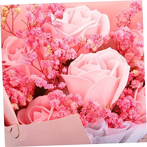 Ramo de flores secas para ella con flor de orquídea rosa miniatura 6
