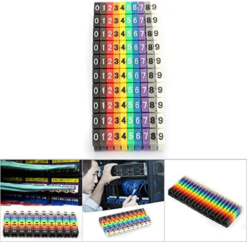Clip-on String Kabelmarkierung Boxed Plastic Digitale Nummer Wire Label Tube Set Bunte Kabelmarkierung(100PCS KCM-4MM)