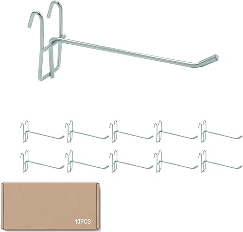 Ganchos de alambre resistentes para estantes, paquete de 10 Ganchos de metal ajustables con cubiertas de goma para cocina, despensa y organización