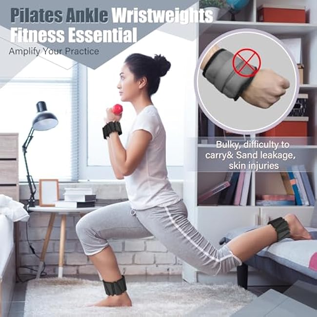 Vinsot Wrist Weights for Women Set of 4£¨4 Lbs£©Adjustable Silicone Ankle Weight Bracelet for Yoga Pilates Gym Workout Running Walking Strength Training