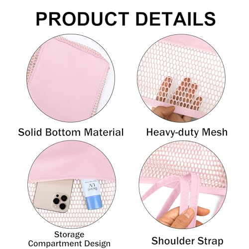 Image of VOROLO Mesh Tote Beach Bag,Women Fairycore Hobo Bag,Shoulder Bag,Soft Summer Casual Crochet Bags