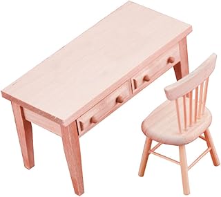 Didiseaon 1 Conjunto De Mesa E Cadeiras Para Casa De Bonecas Cadeira De Mesa De Madeira Mini Móveis Decoração De Mesa De Jantar Peças De Casa De Boneca Mesa De Mesa Móveis Para Casa