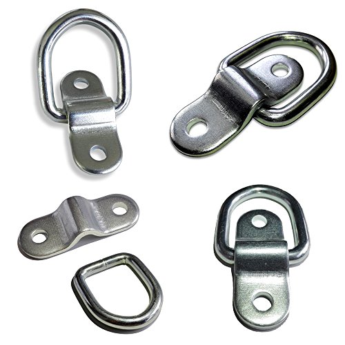 Le Kapmoz D Rings Tie Down Anchors Hooks For Trailer Truck Bed Bracket Enclosed Points Pickup Camper Surface Mount D-Ring Heavy Duty 1/4" (12 Pack W/ 14400 Pound Capacity) #TOP4
