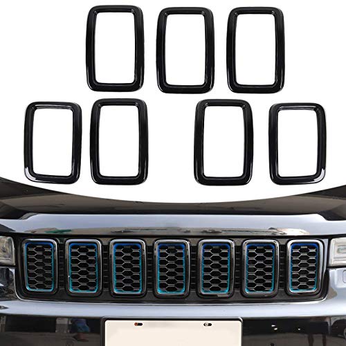CheroCar Front Grill insters Cover Exterior Accessories for Jeep Grand Cherokee (for 2017-2021)