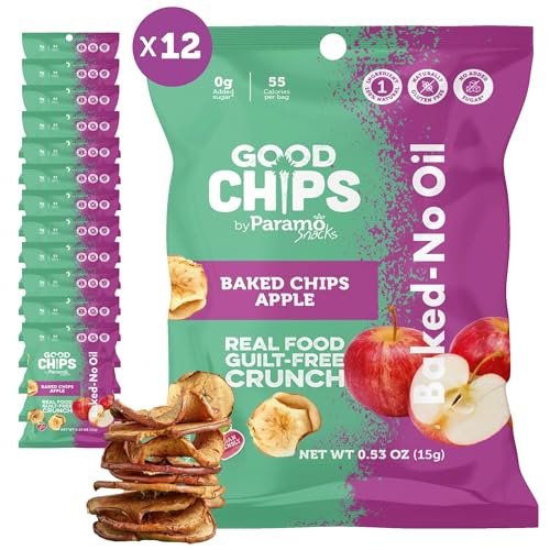 Good Chips Baked Crunchy Apple - Crispy, Oil Free, Healthy, Natur...