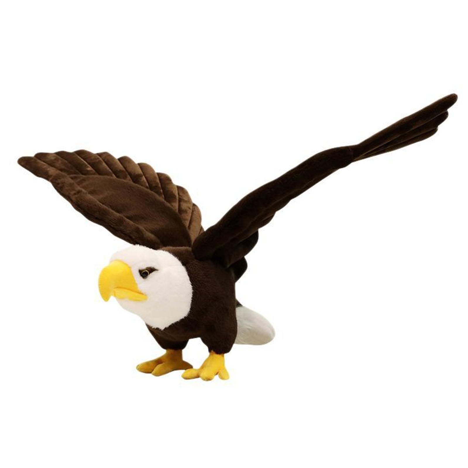 Bald Eagle Plush Toy with Large Wings, Lifelike Eagle Stuffed Animal Plush Cuddly, Bald Eagle Plush Doll, Big Falcon Teddy Soft Toy for Kids Birthday Gift Home Decor Wildlife Enthusiasts (60cm)