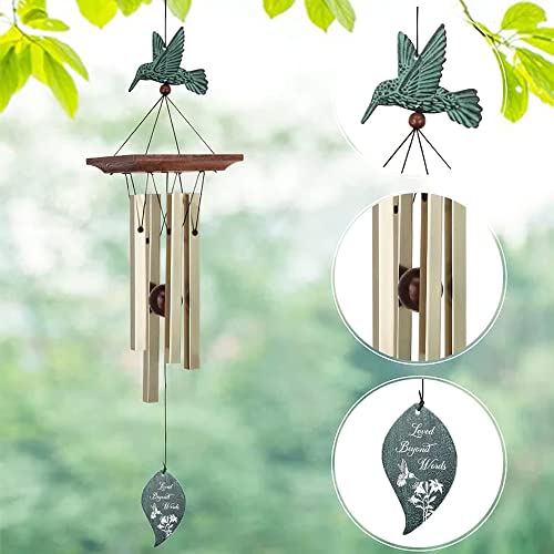 Image of ASTARIN Memorial Custom Wind Chimes for Loss of Loved One, Wind Chimes for Patio Yard Decor, 24'' (Condolences-8)
