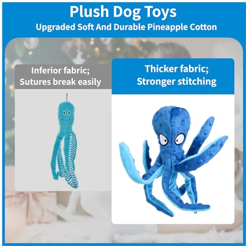 Juguete de pulpo de peluche para perro con chirriador miniatura 6