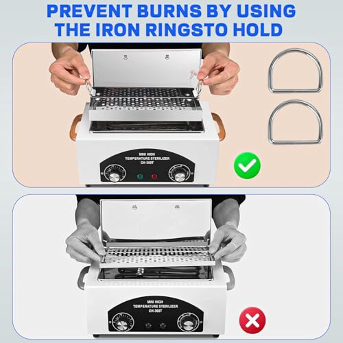 High Temperature Sterilizer Autoclave Machine, 110V 300W 1.5L Metal Tool Cleaner Machine, esterilizador de manicura, Nail Tool Sterilizer with Timer for Sundry Beauty Hair Nail Metal Tools
