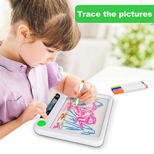 3D Tracing Drawing Board Pad Tablet Educational Learning Toys Creative Writer Doodle Art Easel Set with Liquid Chalk Marker Indoor Play Gift for KindergartenToddlers Boy Girl Kids Age 3 4 5 Years Old