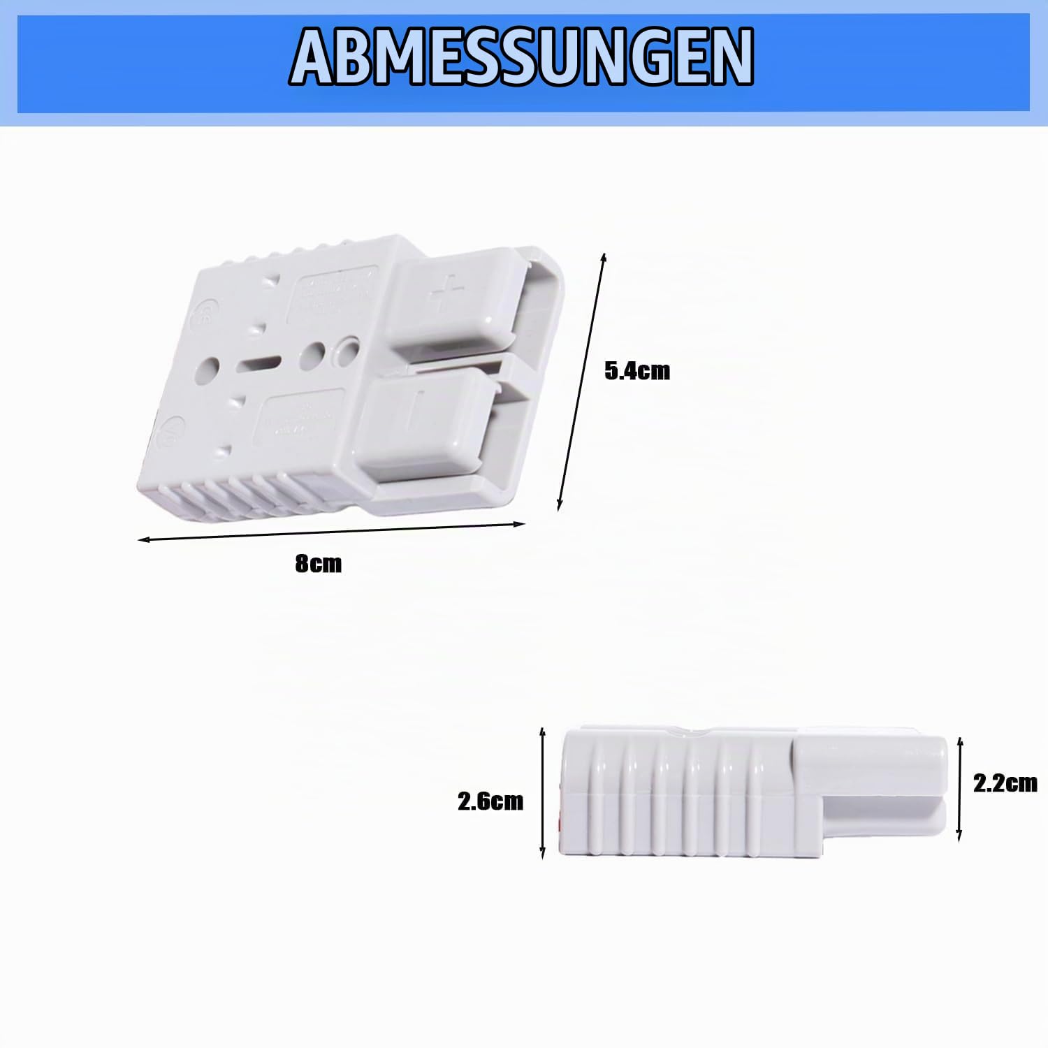 Anderson Stecker mit Kabel 175A 600V 6 AWG 120 cm Batterieadapter | Flexible Verlängerungsleitung aus Silikonisolierung und Kupferkern samt flammhemmendem Gehäuse für Autos Wohnmobile Traktoren