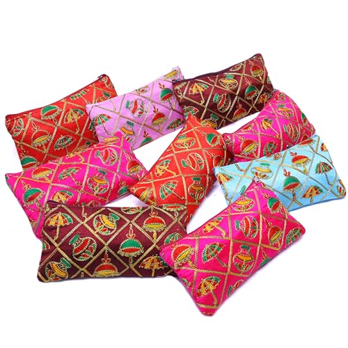 Image of Trendifly Embroidery Wedding Return Gift for Women Wholesale Bridal Traveling potli Bag with Zipper for Ladies Baby Shower Shagun Purse Gifting Haldi Mehandi for Girl