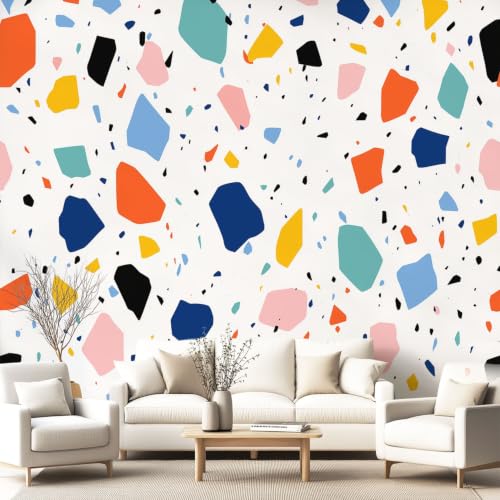Fresque murale géométrique intissée et lavable pour chambre - 2