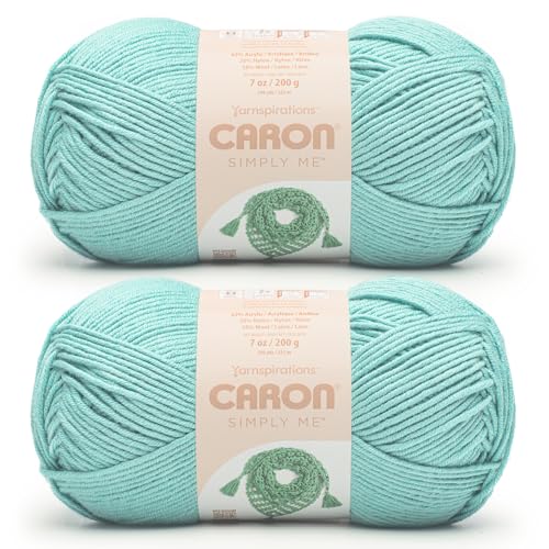 Image of Caron Simply Me, Soft Bulky Yarn for Crocheting, Moonstone, 2-Pack | #5 Bulky Yarn, 62% Acrylic, 20% Nylon & 18% Wool, Soft Crochet Yarn for Knitting & Hobby Crafts, 246yds, 200g /7oz per skein